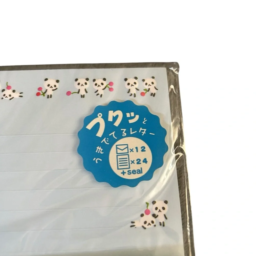 Vintage Y2K San-X Cherry Panda Letter Set Japanese Stationary Kawaii 1998 NWT